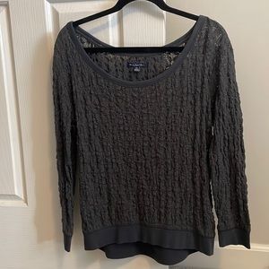 American Eagle size medium slate grey, bluish in color. Layering top.